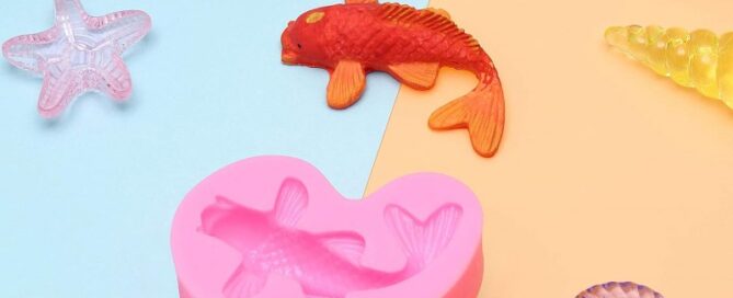 2-Piece Silicone Mold Koi Fish Silicone Fish Candy Fondant Mold Small Size Fish Shaped Chocolate Baking Mold