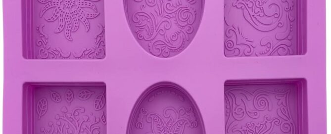 2 Pieces Embossing Flower Soap DIY Mold Silicone Rectangle Oval Soap Molds Handmade Cake Candy Trays