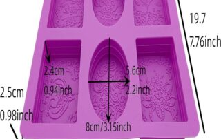 2 Pieces Embossing Flower Soap DIY Mold Silicone Rectangle Oval Soap Molds Handmade Cake Candy Trays