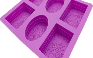 2 Pieces Embossing Flower Soap DIY Mold Silicone Rectangle Oval Soap Molds Handmade Cake Candy Trays
