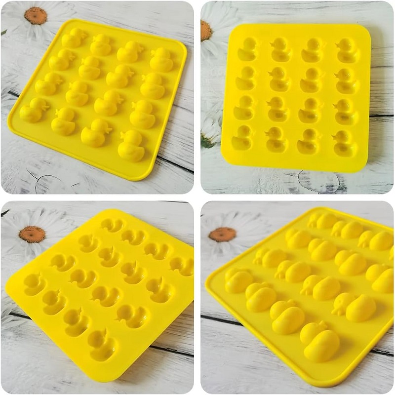 2-piece Duck Chocolate Silicone Mold 16-cavity Non-Stick Food Grade Silicone Molds Ice Cube Mold