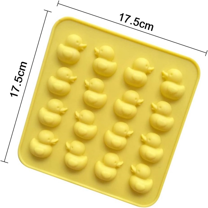 2-piece Duck Chocolate Silicone Mold 16-cavity Non-Stick Food Grade Silicone Molds Ice Cube Mold