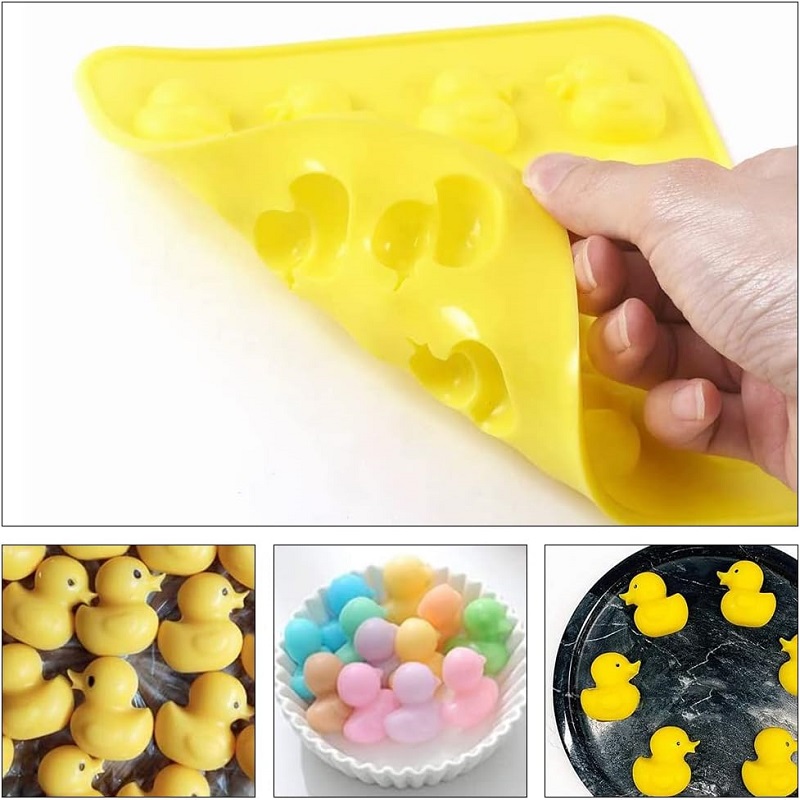 2-piece Duck Chocolate Silicone Mold 16-cavity Non-Stick Food Grade Silicone Molds Ice Cube Mold