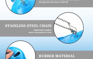 3 Inch Toilet Flapper Universal Toilet Stopper Flapper Water-Saving Toilet Flush Valve Seal with Chain