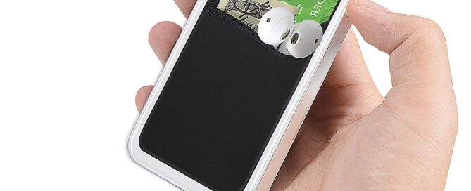 Back of Phone Stick Pocket Credit ID Card Sleeve Sticker Cell Phone Wallet Socket Rubber Insert