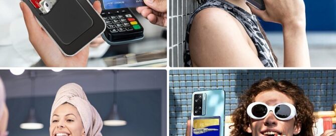 Back of Phone Stick Pocket Credit ID Card Sleeve Sticker Cell Phone Wallet Socket Rubber Insert