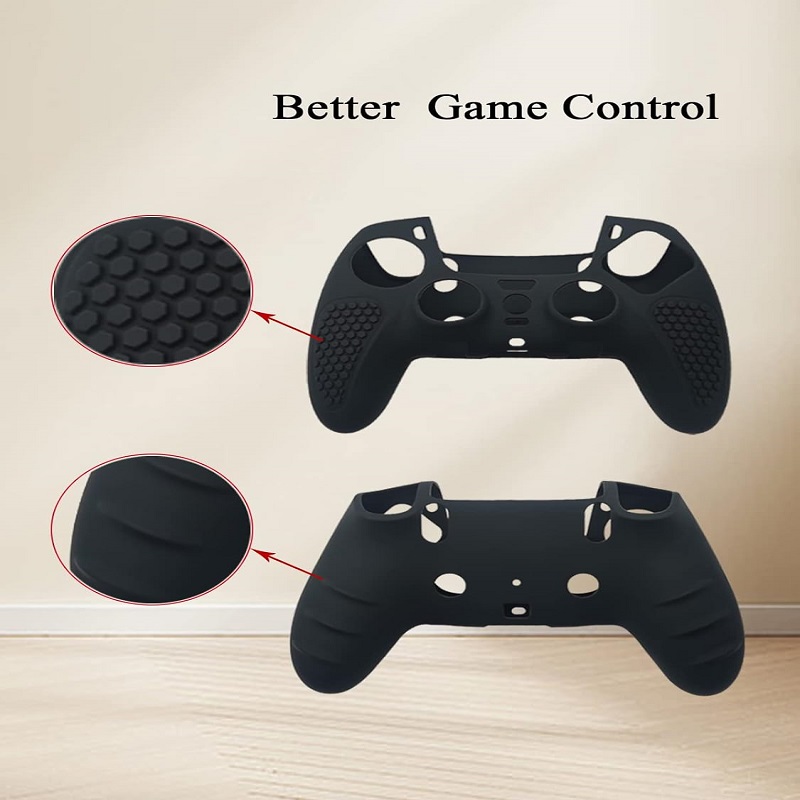 Controller Silicone Cover for PS5 Wireless Controller Silicone Edger Anti-Slip Protector Skin Thumb Grip Caps