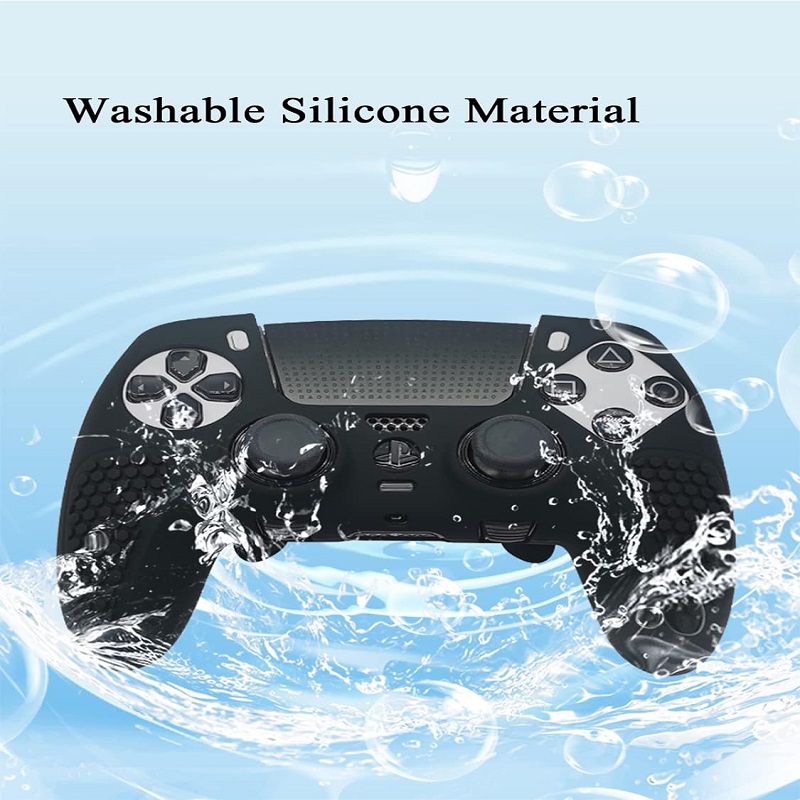 Controller Silicone Cover for PS5 Wireless Controller Silicone Edger Anti-Slip Protector Skin Thumb Grip Caps