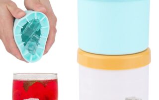 Cylinder Ice Cube Mold Silicone Ice Bucket with Lid Ice Maker Cup for Freezer Easy to Release