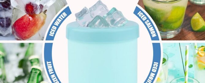 Cylinder Ice Cube Mold Silicone Ice Bucket with Lid Ice Maker Cup for Freezer Easy to Release
