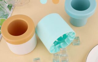 Cylinder Ice Cube Mold Silicone Ice Bucket with Lid Ice Maker Cup for Freezer Easy to Release