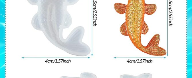Fish Silicone Resin Molds Goldfish Pendant Epoxy Molds Fish Fondant Moulds for DIY Making Jewelry