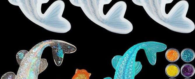 Fish Silicone Resin Molds Goldfish Pendant Epoxy Molds Fish Fondant Moulds for DIY Making Jewelry