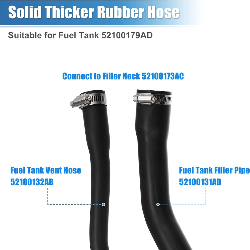 Fuel Fill and Vent Rubber Hose Fuel Tank Filler Rubber Pipe Hard Resistant Rubber Rubber Pipes For Cars