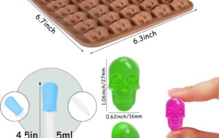Gummy Skull Silicone Candy Molds 2-piece silicone mold for Halloween Gummies Candies Jello Chocolate