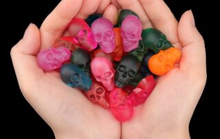 Gummy Skull Silicone Candy Molds 2-piece silicone mold for Halloween Gummies Candies Jello Chocolate