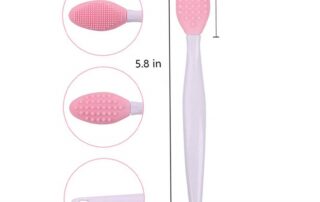 Lip Scrub Brush Double-Sided Silicone Lip Exfoliator Brush Applicator Lip Scrub for Dark Lips