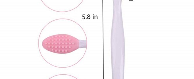 Lip Scrub Brush Double-Sided Silicone Lip Exfoliator Brush Applicator Lip Scrub for Dark Lips