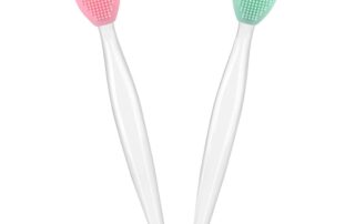 Lip Scrub Brush Double-Sided Silicone Lip Exfoliator Brush Applicator Lip Scrub for Dark Lips