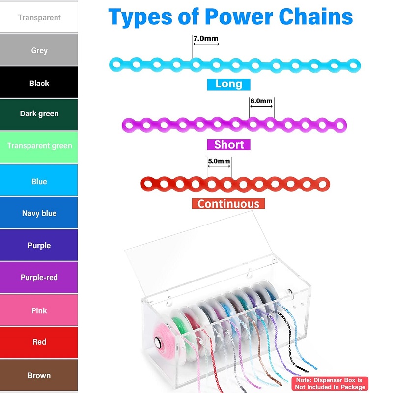 Orthodontic Braces Rubber Chains Power Chains Dental Rubber Chains for Braces Rubber Block Chain