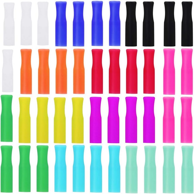 Reusable Straws Tips Silicone Straw Tips Multi-color Food Grade Straws Tips Covers