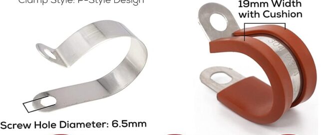 Rubber Cushioned Loop Clamps Stainless Steel Rubber Insulated Cushion P Clamps