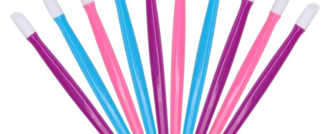 Rubber Nail Cuticle Pusher Tipped Plastic Handle Nail Art Tool Nail Acrylic Cuticle Pusher Cleaner