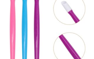 Rubber Nail Cuticle Pusher Tipped Plastic Handle Nail Art Tool Nail Acrylic Cuticle Pusher Cleaner