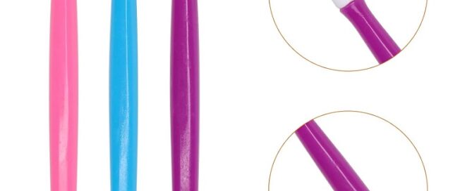 Rubber Nail Cuticle Pusher Tipped Plastic Handle Nail Art Tool Nail Acrylic Cuticle Pusher Cleaner