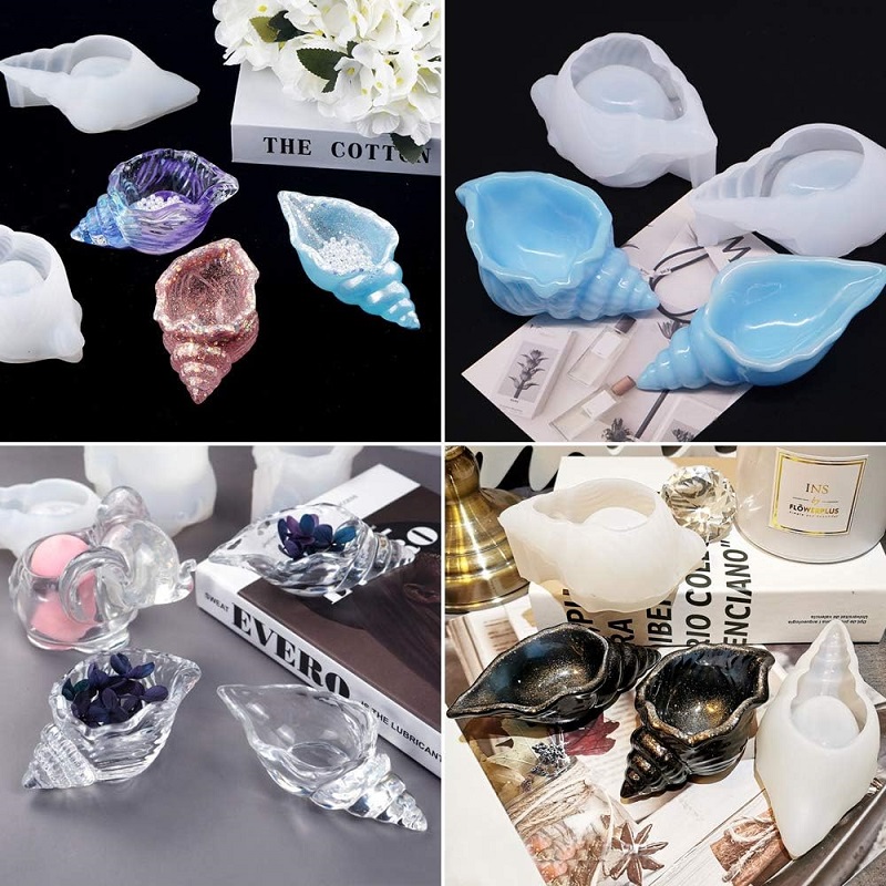 Silicone Conch Shaped Tray Mold Creative Sea Snail Epoxy Resin Casting Mold for Making Jewelry Tray Dishes