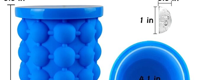 Silicone Ice Cube Mold, Silicone Ice Bucket with Lid Easy-Release Ice Cube Maker for Frozen Beverage