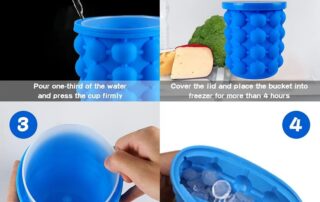 Silicone Ice Cube Mold, Silicone Ice Bucket with Lid Easy-Release Ice Cube Maker for Frozen Beverage