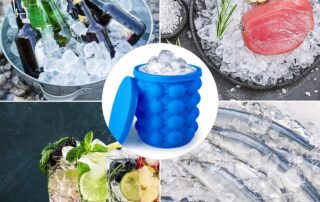 Silicone Ice Cube Mold, Silicone Ice Bucket with Lid Easy-Release Ice Cube Maker for Frozen Beverage