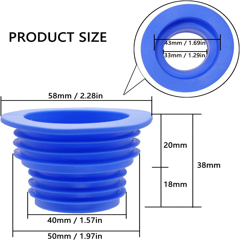 Socket Rubber Insert Pipe Hose Plug Washing Machine Drain Hose Sealing Plug Kitchen Pipe Sewer Seal Ring