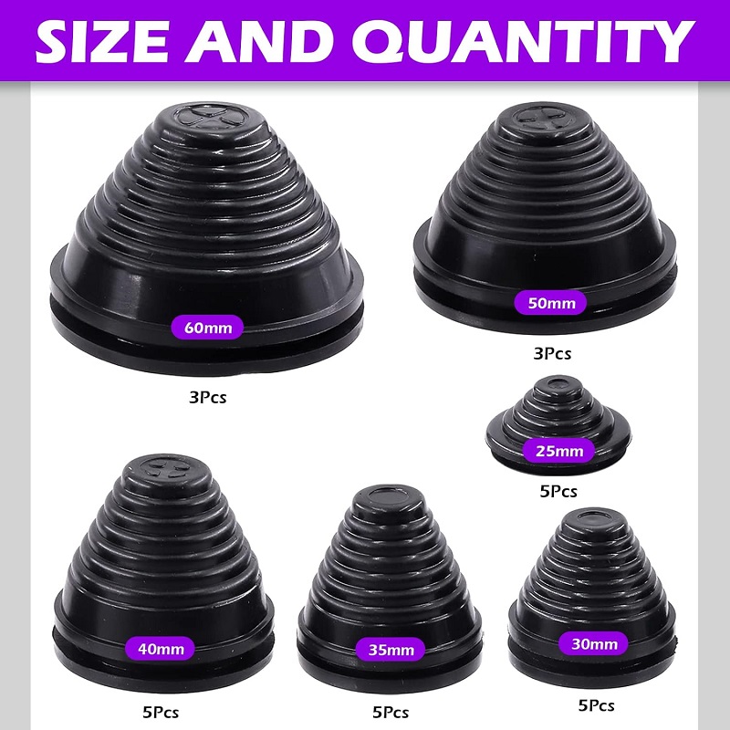 Tower Shaped Rubber Grommet Oval Rubber Grommet Plug Drill Hole Grommets for Auto Car Wire Cable