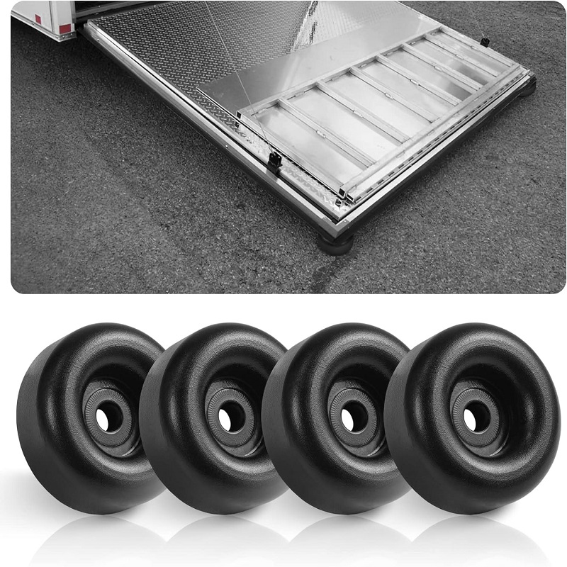 thumbnail image 2 of RAParts 10-Pack Black Cargo Trailer Door Rubber Bumper Stops - 2.5" Round Replacement Guards 2 of 12