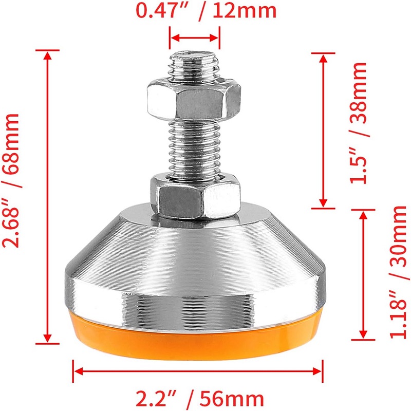 Workbench Rubber Feet Adjustable Leg Leveler Feet Base Heavy Duty Non-Skid Leveling Screw Leg