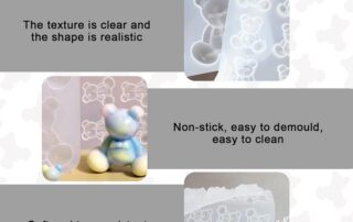 3D Bear Silicone Molds Animal Teddy Bear Resin Moulds Epoxy Resin Jewelry Mould for Small Gummy Casting