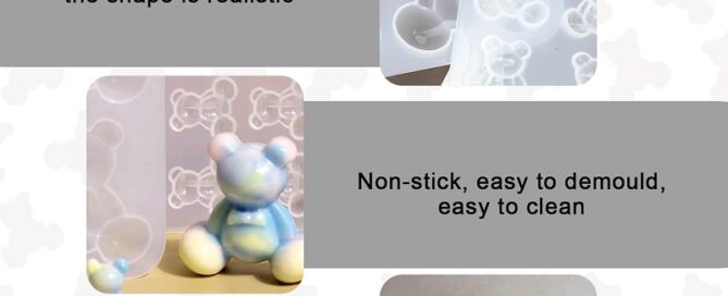 3D Bear Silicone Molds Animal Teddy Bear Resin Moulds Epoxy Resin Jewelry Mould for Small Gummy Casting