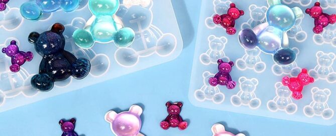 3D Bear Silicone Molds Animal Teddy Bear Resin Moulds Epoxy Resin Jewelry Mould for Small Gummy Casting