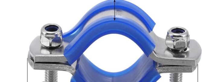 Adjustable Split Rubber Vise Ring 304 Stainless Steel Pipe Bracket Clamp Wall Ceiling Mount Pipe