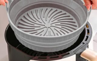 Air Fryer Silicone Liners Collapsible Air Fryer Silicone Pot 8 Inch Reusable Round Silicone Air Fryer Basket
