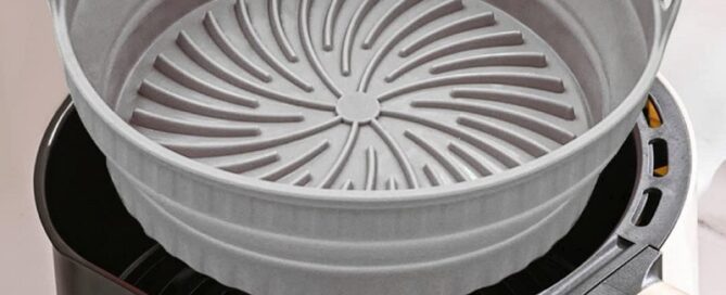Air Fryer Silicone Liners Collapsible Air Fryer Silicone Pot 8 Inch Reusable Round Silicone Air Fryer Basket