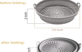 Air Fryer Silicone Liners Collapsible Air Fryer Silicone Pot 8 Inch Reusable Round Silicone Air Fryer Basket