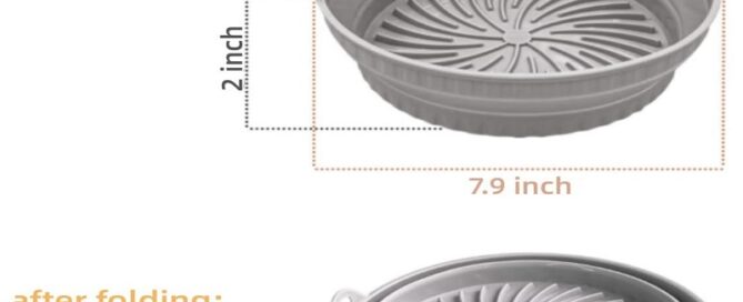Air Fryer Silicone Liners Collapsible Air Fryer Silicone Pot 8 Inch Reusable Round Silicone Air Fryer Basket