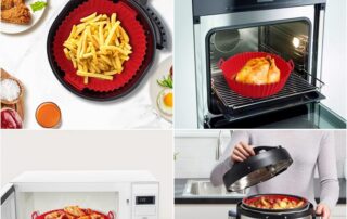 Air Fryer Silicone Liners Collapsible Air Fryer Silicone Pot 8 Inch Reusable Round Silicone Air Fryer Basket