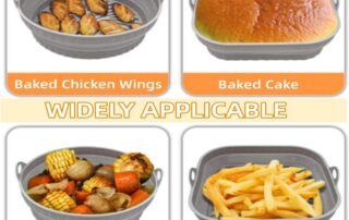 Air Fryer Silicone Liners Collapsible Air Fryer Silicone Pot 8 Inch Reusable Round Silicone Air Fryer Basket