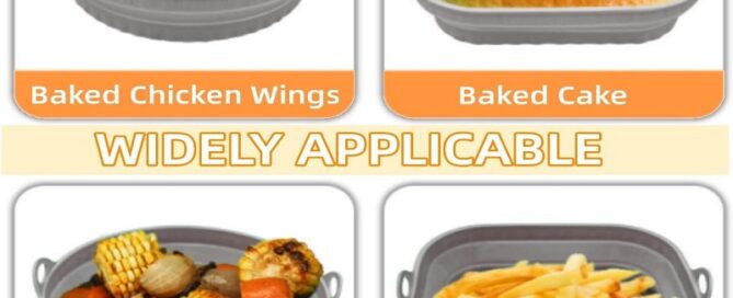 Air Fryer Silicone Liners Collapsible Air Fryer Silicone Pot 8 Inch Reusable Round Silicone Air Fryer Basket