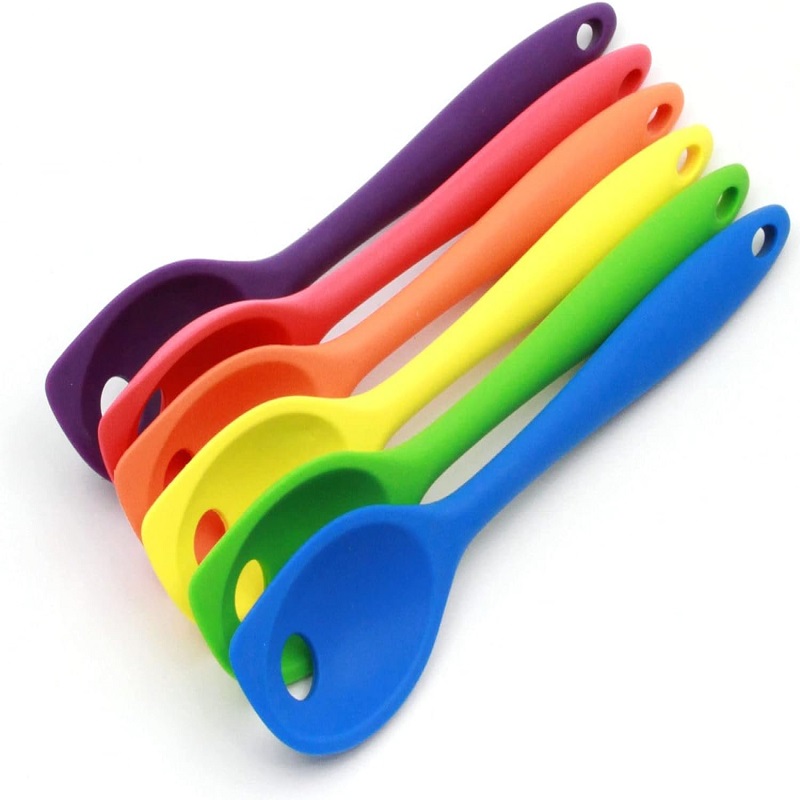 Amazon Silicone Tool Heat Resistant Silicone Spoons Hygienic Baking Stirring Mixing Tools