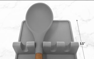 Bench Top Utility Mat Kitchen Silicone Utensil Rest with Drip Pad Spoon Holder for Stove Top
